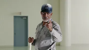 Looks from the movie Bruce Almighty: Morgan Freeman wears a New York Yankees cap for his role as God