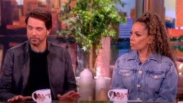 Balmain Peplum Denim Jacket with Gold-Tone Buttons worn by Sunny Hostin as seen in The View on  July 24, 2024