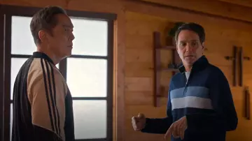 Ted Baker Veller Long Sleeve Slim Fit Half Zip Sweater worn by Daniel LaRusso (Ralph Macchio) as seen in Cobra Kai (S06E01)