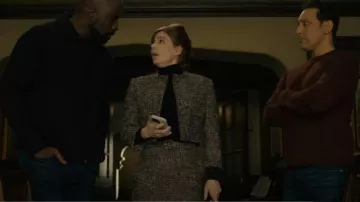 Theory Cropped Tweed Jacket worn by Kristen Bouchard (Katja Herbers) as seen in Evil (S04E08)