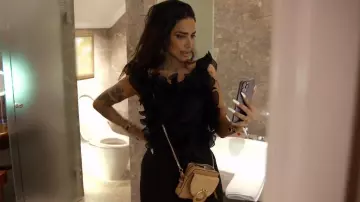 See By Chloe Leather Suede Joan Cross Body Bag worn by Sara Al Madani as seen in The Real Housewives of Dubai (S02E08)