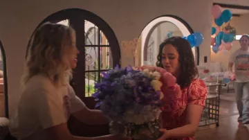 Anthropologie The Somerset Mini Dress Medium Pink worn by Samantha LaRusso (Mary Mouser) as seen in Cobra Kai (S06E03)