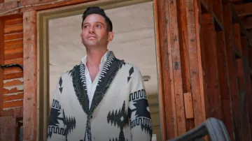 Alanui Icon Jacquard Knitted Cardigan worn by Josh Flagg as seen in Million Dollar Listing Los Angeles (S15E03)