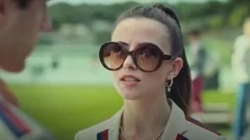 Max Mara Round Sunglasses worn by Emilia Krawietz (Ane Rot) as seen in Elite (S08E01)