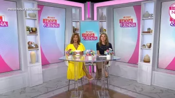 Veronica Beard Riya Woven Leather Wedge Sandals worn by Hoda Kotb as seen in Today on July 26, 2024