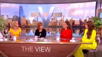 L'Agence Pilar Wide Leg Pant worn by Alyssa Farah as seen in The View on July 25, 2024