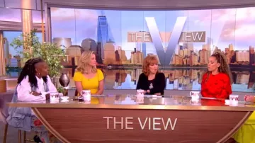 Magnolia Pearl Floral Appliqué Miner Denims worn by Whoopi Goldberg as seen in The View on July 25, 2024