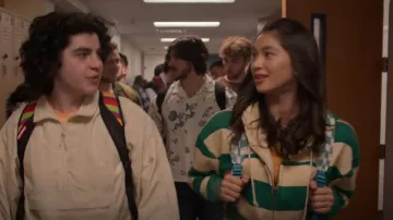 BDG Leah Stripe Zip-Up Hoodie Sweatshirt worn by Devon Lee (Oona O'Brien) as seen in Cobra Kai (S06E04)