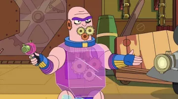 La réplique en figurine Funko Pop de Gearhead dans la série Rick et Morty (saison 7)