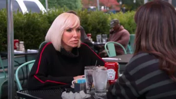 Alice + Olivia Ruthanne Side-Slits Turtleneck Pullover worn by Margaret Josephs as seen in The Real Housewives of New Jersey (S14E12)