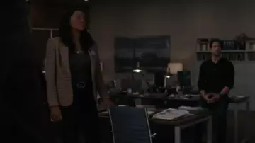 L'Agence Chamberlain Blazer worn by Dr. Tara Lewis (Aisha Tyler) as seen in Criminal Minds (S17E06)