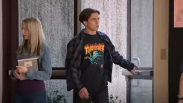 Santa Cruz Thrasher O'Brien Reaper Black T-Shirt worn by Robby Keene (Tanner Buchanan) as seen in Cobra Kai (S06E05)