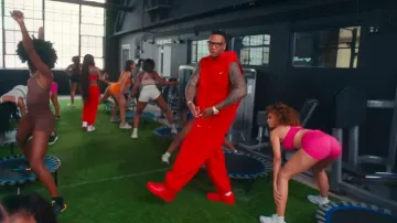 Nike x Jacquemus Red Swoosh Cut-Out Hoodie worn by Moneybagg Yo in GloRilla - All Dere (feat. Moneybagg Yo) (Official Music VIdeo)