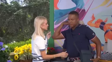 Polo Ralph Lauren Solid Cotton Polo Shirt in Navy worn by Craig Melvin as seen in Today on  July 29, 2024