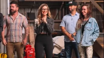 Levi's® Distressed Ex-Boyfriend Denim Trucker Jacket worn by Shayna as seen in Resurrected Rides (S01E01)