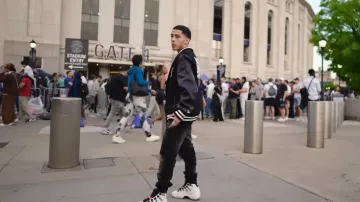 New Era New York Yankees 2009 World Series Varsity Jacket worn by J.I. in J.I. - "New York" Freestyle ( Official Video)