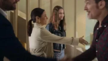 Sandra Pleated Coat worn by Gala (Eva Longoria) as seen in Land of Women (S01E02)