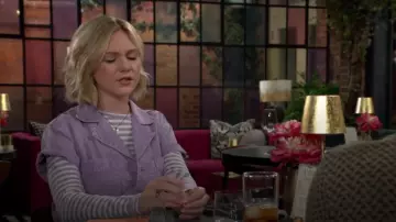 Pistola Parker Romper in Purple Amethyst Snow worn by  Lucy Romalotti (Lily Brooks O'Briant) as seen in The Young and the Restless on July 29, 2024