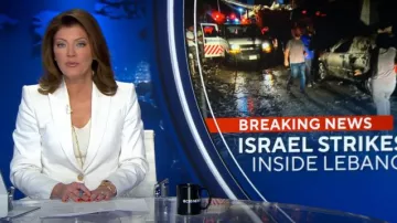 Veronica Beard Cosmo Dickey Jacket worn by Norah O'Donnell as seen in CBS Evening News on July 25, 2024