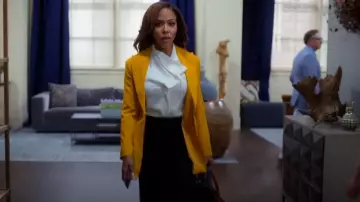 Giorgio Armani Stretch Silk Charmeuse Tank Top worn by Andrea 'Andi' Barnes (KJ Smith) as seen in Tyler Perry's Sistas (S07E18)