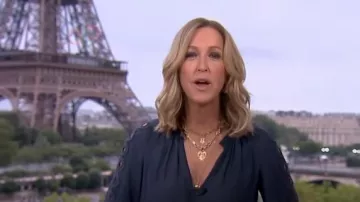 Top recortado de encaje Ramy Brook Bri usado por Lara Spencer como se vio en Good Morning America el 26 de julio de 2024