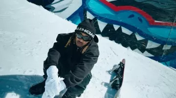 Balenciaga Black & White-Wide Logo Beanie worn by DDG in DDG - Copy My Drip [Music Video]