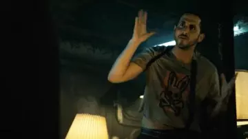 The Boys TV series outfits: Frenchie (Tomer Kapon) is wearing Creepy Psycho Skull Bunny T-Shirt in season 2, episode 1