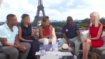 Polo Ralph Lauren Team USA Custom Slim Fit Polo Shirt worn by Al Roker as seen in Today on  August 1, 2024