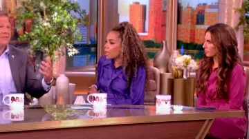Cinq a Sept McKenna Front Twist Mini Shirtdress worn by Alyssa Farah as seen in The View on August 1, 2024