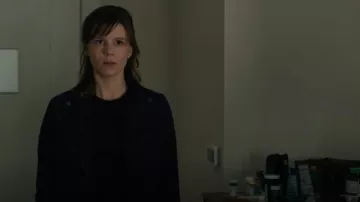 Gerard Darel Joceline Suede Moto Jacket worn by Kristen Bouchard (Katja Herbers) as seen in Evil (S04E11)