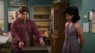 Vintage Floral Romper with Back Cut Outs worn by Nikki (Sam Morelos) as seen in That '90s Show (S02E03)