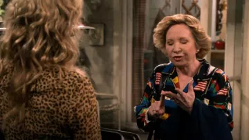Liz Claiborne Flag Blouse worn by Kitty Forman (Debra Jo Rupp) as seen in That '90s Show (S02E08)