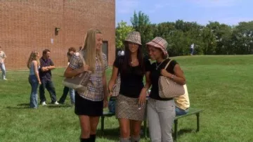 Confessions of a Teenage Drama Queen Movie Wardrobe: Megan Fox is wearing Burberry Beige Mini Skirt to portray Carla