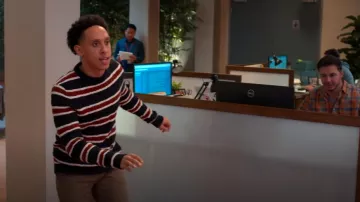 Reiss Littleton Striped Wool-Cotton Sweater worn by Malcolm (Aaron Branch) as seen in Unstable (S02E01)