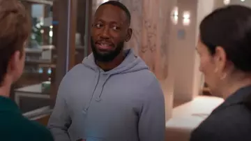 Champion Men's Oxford Grey Reverse Weave Hoodie worn by Peter (Lamorne Morris) as seen in Unstable (S02E02)
