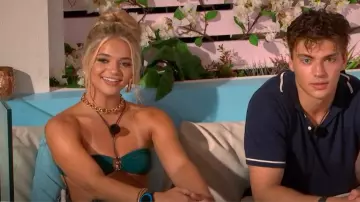 Zaful Bandeau Bikini Set Metallic Sparkly worn by Gianna Pettus as seen in Too Hot to Handle (S06E10)