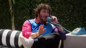 Comme Des Garçons Patchwork Multicolor Button Up Popelin usado por Frankie Jonas como se ve en Claim to Fame (S03E03)