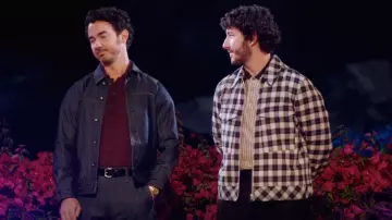 Rick Owens Drkshdw Indigo Denim Worker Jacket worn by Kevin Jonas as seen in Claim to Fame (S03E04)