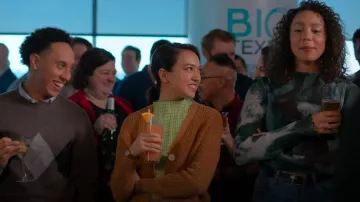 Boss Printed Ribbed Knit Mock Neck Top worn by Ruby (Emma Ferreira) as seen in Unstable (S02E08)