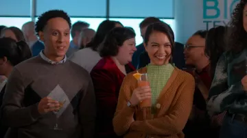 Uniqlo Premium Lambswool Crew Neck Sweater worn by Malcolm (Aaron Branch) as seen in Unstable (S02E08)