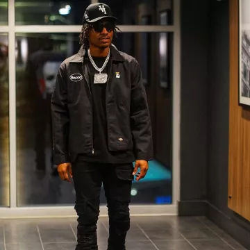 Duke Dennis is wearing Bwood Kills Black Jacket on his Instagram account @dukedennis