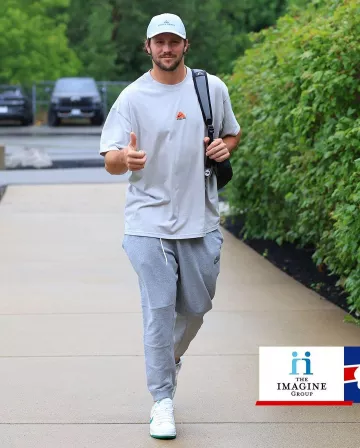 Nike Summit White & Orange Logo T Shirt worn by Josh Allen on the Instagram account @buffalobills