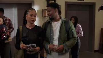 Mnml Trucker Bomber Jacket worn by Jessie 'JR' Raymond (Sylvester Powell) as seen in All American: Homecoming (S03E05)