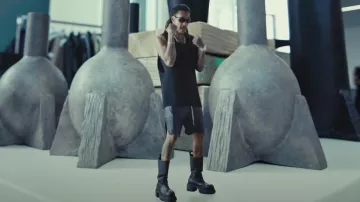 Rick Owens Black Leather Boxing Shorts worn by Wiz Khalifa in Wiz Khalifa - Baby Girl On The Way [Official Music Video]