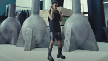 Rick Owens Black Deep V Neck Sweater Vest worn by Wiz Khalifa in Wiz Khalifa - Baby Girl On The Way [Official Music Video]