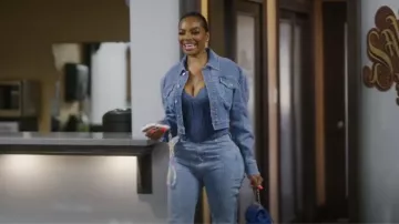 Vaqueros pitillo de tiro alto con detalle de costuras Mugler usados por Brooke Bailey en Basketball Wives (T11E19)