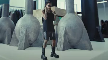 Rick Owens Black Rectangular Rick Sunglasses worn by Wiz Khalifa in Wiz Khalifa - Baby Girl On The Way [Official Music Video]