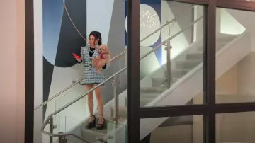 Versace Strass Fabric Sandals worn by Chloe Tucker Caine as seen in Owning Manhattan (S01E08)