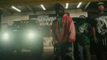 Saint Michael Blue Denim Damage Shorts worn by 42 Dugg in 42 Dugg - Wrong Right (Official Music Video)