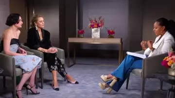Beaded Noon Flower Trousers worn by Blake Lively as seen in Today on August 6, 2024